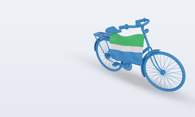 Fototapeta premium 3d bycycle day Sierra Leone flag rendering right view