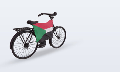 Obraz premium 3d bycycle day Sudan flag rendering left view