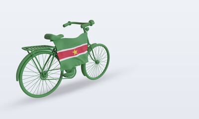 3d bycycle day Suriname flag rendering left view