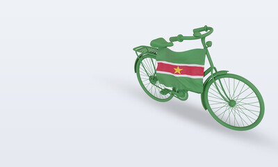 3d bycycle day Suriname flag rendering right view