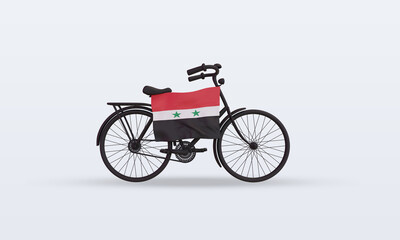 Fototapeta na wymiar 3d bycycle day Syria flag rendering front view