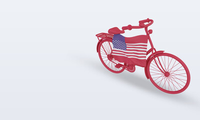 Fototapeta premium 3d bycycle day America flag rendering right view