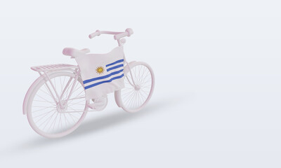 3d bycycle day Uruguay flag rendering left view