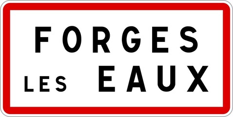 Panneau entrée ville agglomération Forges-les-Eaux / Town entrance sign Forges-les-Eaux