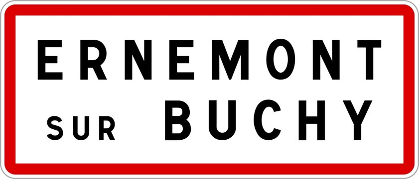 Panneau entr&eacute;e ville agglom&eacute;ration Ernemont-sur-Buchy / Town entrance sign Ernemont-sur-Buchy