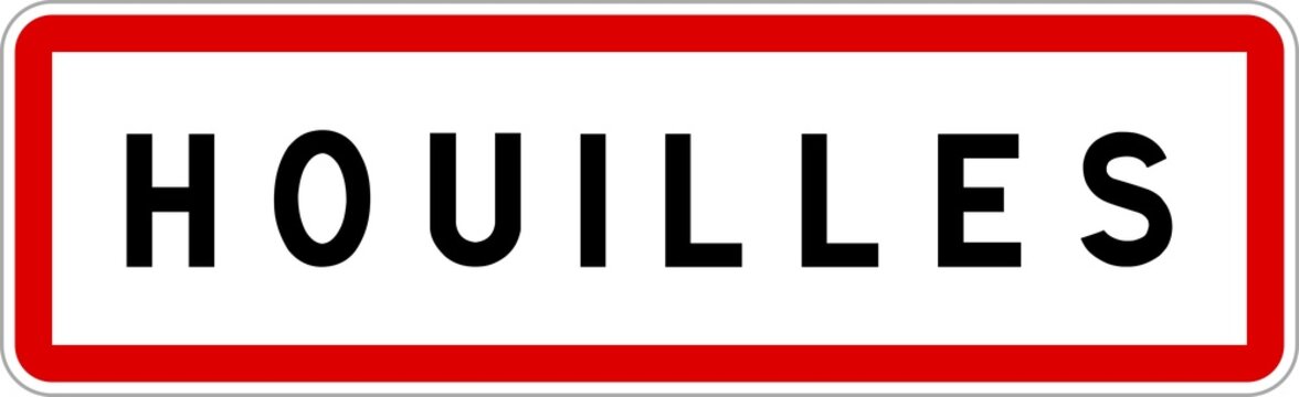 Panneau entr&eacute;e ville agglom&eacute;ration Houilles / Town entrance sign Houilles