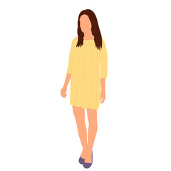 girl in dress flat design, isolated, vector