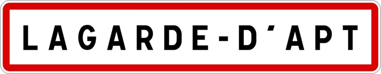 Panneau entrée ville agglomération Lagarde-d'Apt / Town entrance sign Lagarde-d'Apt