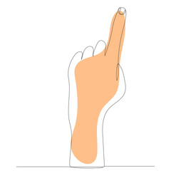 hand with index finger one continuous line drawing, sketch, vector