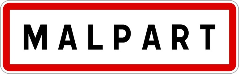 Panneau entrée ville agglomération Malpart / Town entrance sign Malpart
