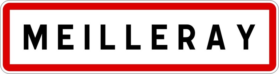 Panneau entrée ville agglomération Meilleray / Town entrance sign Meilleray