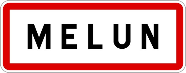 Panneau entrée ville agglomération Melun / Town entrance sign Melun
