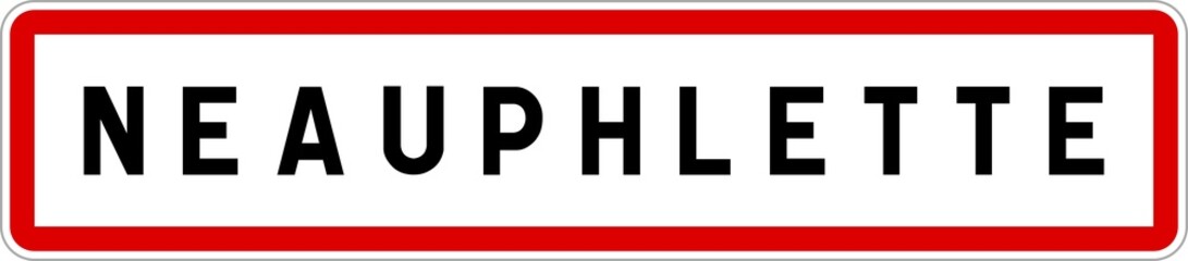 Panneau entrée ville agglomération Neauphlette / Town entrance sign Neauphlette