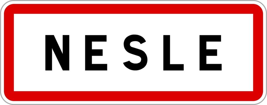 Panneau entr&eacute;e ville agglom&eacute;ration Nesle / Town entrance sign Nesle