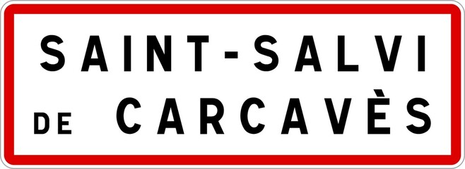Panneau entrée ville agglomération Saint-Salvi-de-Carcavès / Town entrance sign Saint-Salvi-de-Carcavès
