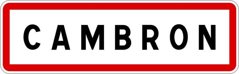 Panneau entrée ville agglomération Cambron / Town entrance sign Cambron