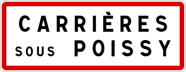 Panneau entrée ville agglomération Carrières-sous-Poissy / Town entrance sign Carrières-sous-Poissy