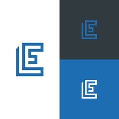 Logo initials letter LE. modern and clean monogram logo