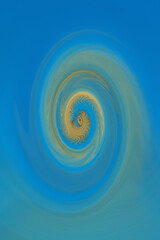 blue and yellow spiral waves abstract background
