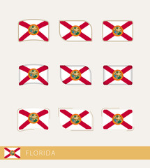 Vector flags of Florida, collection of Florida flags.