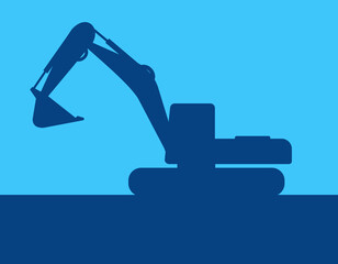 excavator or loader, vector illustration