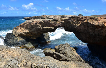 View of Hidden Natural Bridge in Aruba