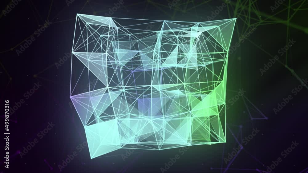 Poster linear plexuses with geometric shapes. motion. geometric shape with lines and angles in futuristic w