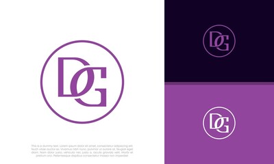 Initials D and G logo design. Initial Letter Logo.	