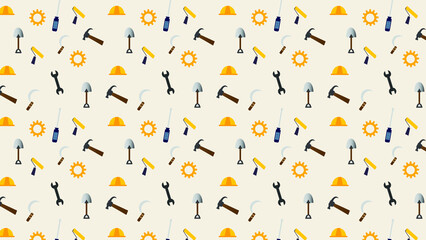 seamless pattern with tools for labor day