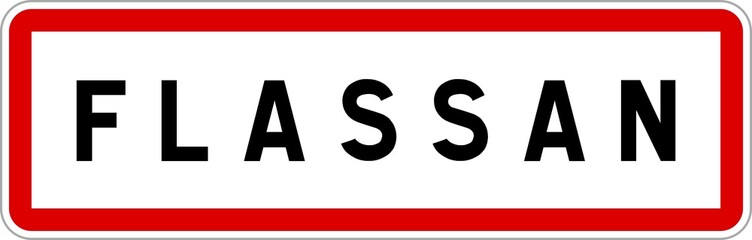 Panneau entrée ville agglomération Flassan / Town entrance sign Flassan