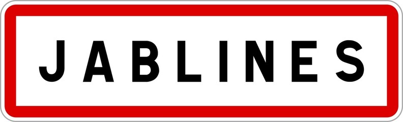 Obraz premium Panneau entrée ville agglomération Jablines / Town entrance sign Jablines