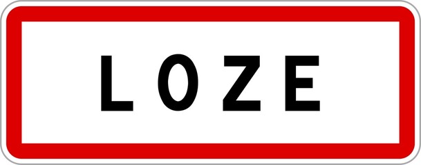 Panneau entrée ville agglomération Loze / Town entrance sign Loze