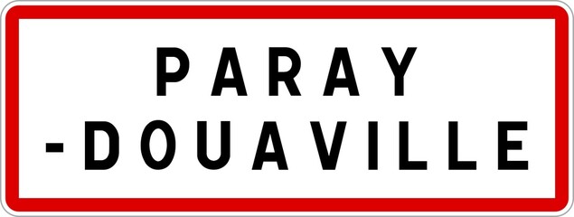 Panneau entrée ville agglomération Paray-Douaville / Town entrance sign Paray-Douaville