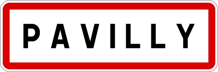 Obraz premium Panneau entrée ville agglomération Pavilly / Town entrance sign Pavilly