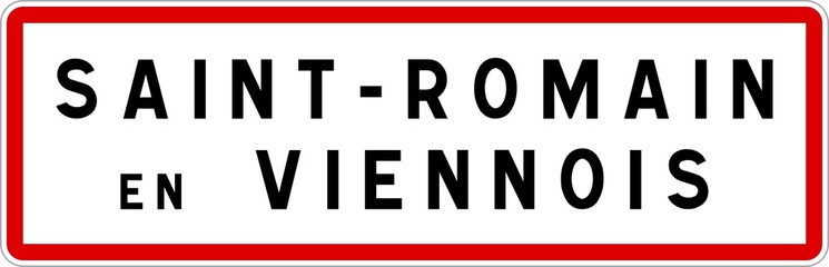 Panneau entrée ville agglomération Saint-Romain-en-Viennois / Town entrance sign Saint-Romain-en-Viennois