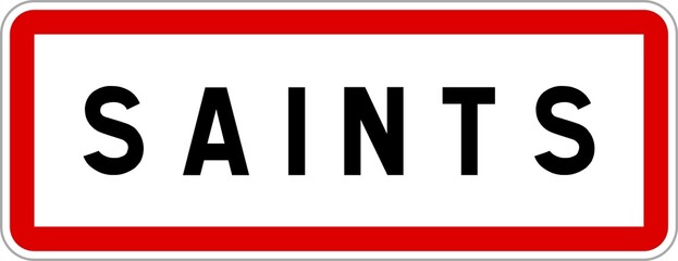 Panneau entrée ville agglomération Saints / Town entrance sign Saints