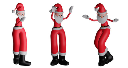 Dancing Santa Claus. 3D rendering, 3D illustration.