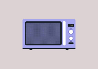 5 A microwave oven with tumblers and buttons, a kitchenware appliance