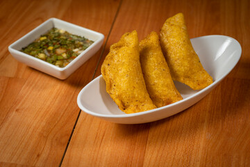 Fried empanadas, typical Colombian food
