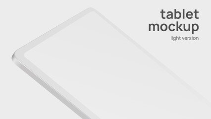 White Tablet Horizontal Mockup with Editable Screen. Vector illustration