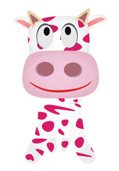 Cute cow icon. vector illustration