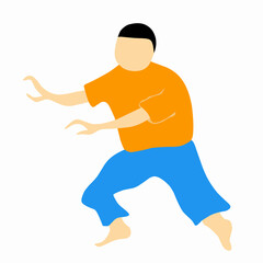 Vector illustration design of man doing sports for health