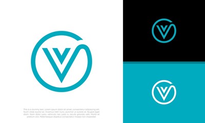 Initials V logo design. Initial Letter Logo.	
