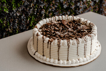 chocolate cake on table