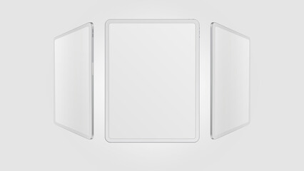 White Tablet from Different Angles. Editable Mockup. Vector illustration