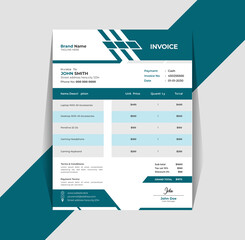 modern a4 invoice or bill receipt design template for multipurpose use