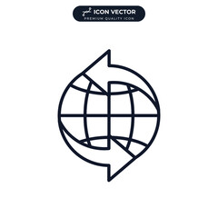 globe icon symbol template for graphic and web design collection logo vector illustration