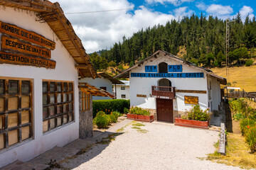  Houses and buildings of Porcon Farm, in the andes of Cajamarca region, in Peru