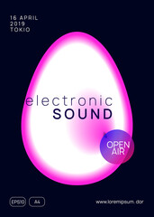 Neon Banner. Jazz Glitch For Invitation. Music And Carnival Shape. Elegant Background For Set Template. Linear Electro Party. Pink And White Neon Banner