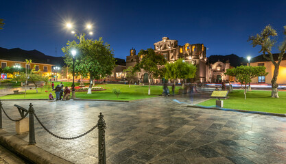 Obraz premium Cajamarca, Peru: Facade of the Cajamarca cathedral church